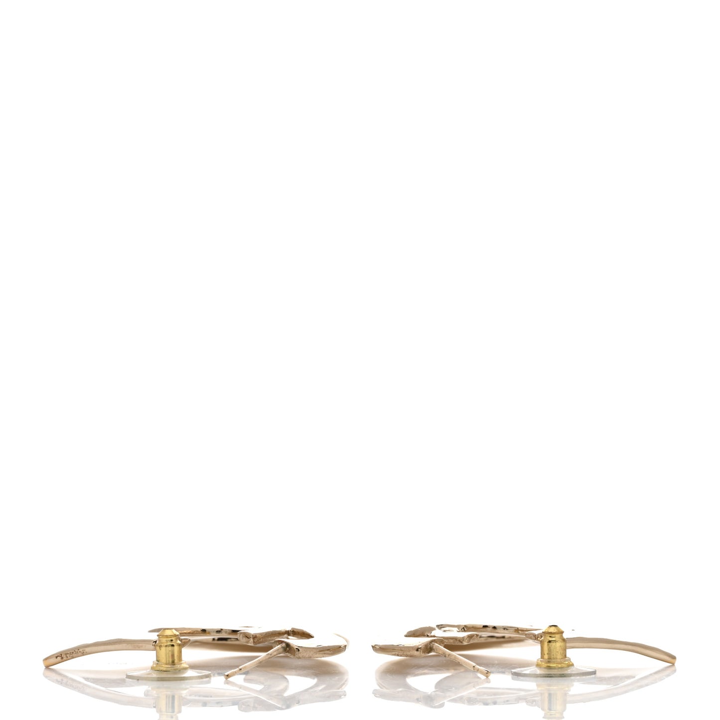 Metal CC Heart Coco In Love Hoop Earrings Gold