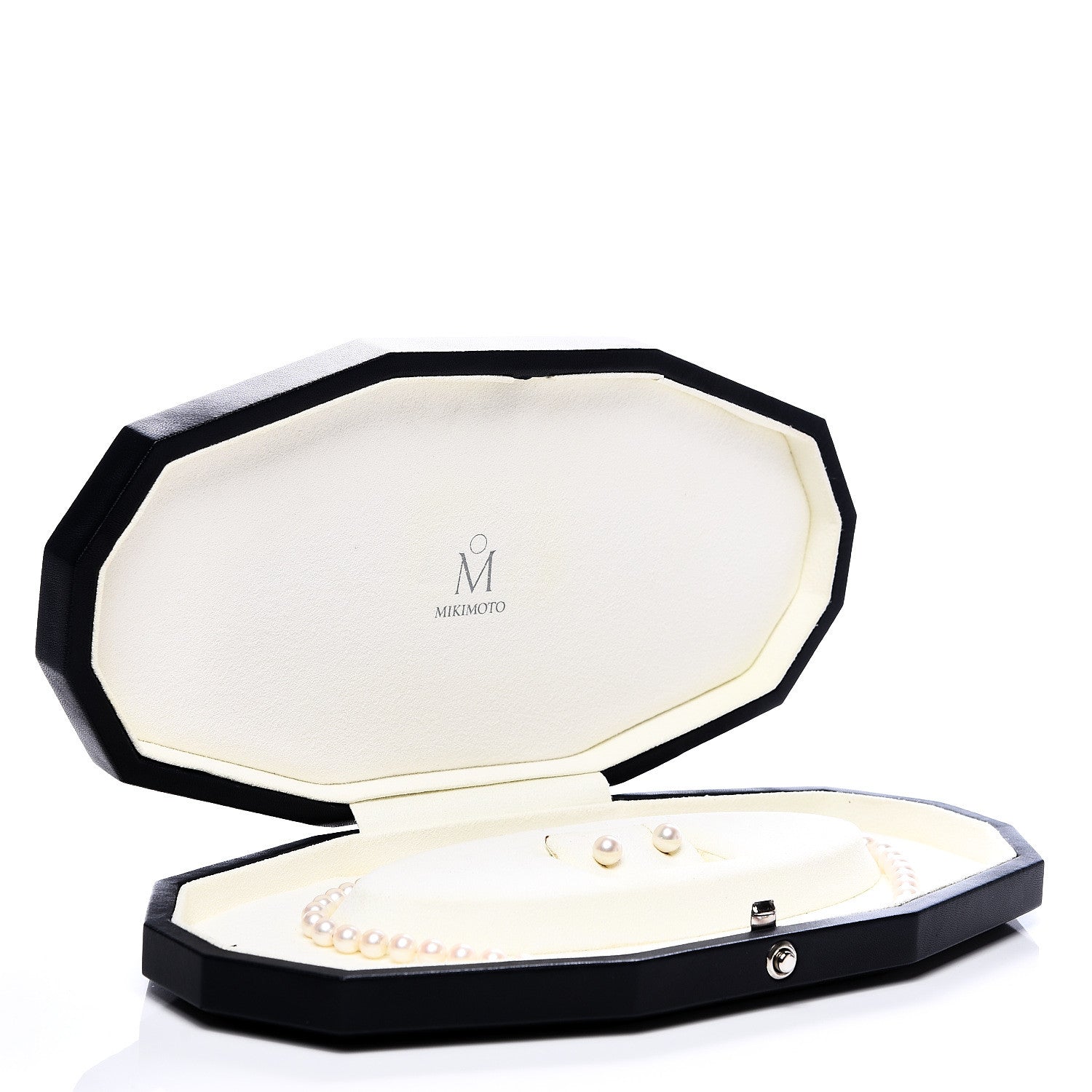 Mikimoto Sterling Silver 18K White Gold Diamond Akoya Pearl 7-8mm Strand Necklace Earring Set 7 of 7