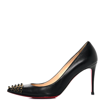 Christian Louboutin Kid Cabo 85 Pumps 37.5 Black Gold 1 of 10
