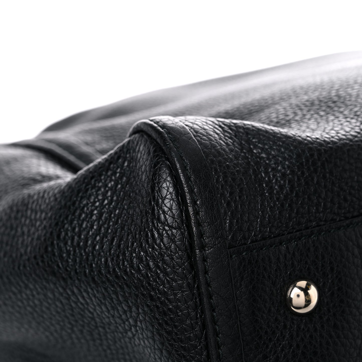 Pebbled Calfskin Large Soho Shoulder Bag Black