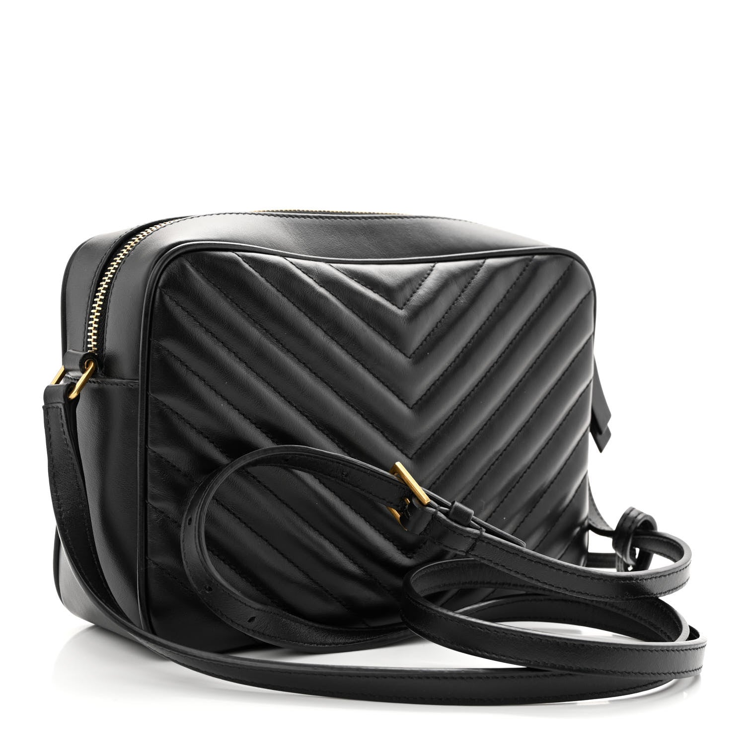 Saint Laurent Calfskin Matelasse Monogram Lou Camera Bag Black 3 of 10