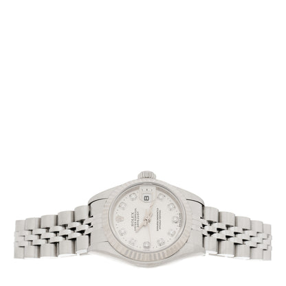Rolex Stainless Steel 18K White Gold Diamond 26mm Oyster Perpetual Datejust Watch Silver 69174 2 of 4