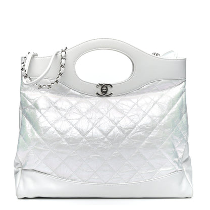 Chanel Crumpled Calfskin Quilted Large 31 Shopping Bag White 1 of 9
