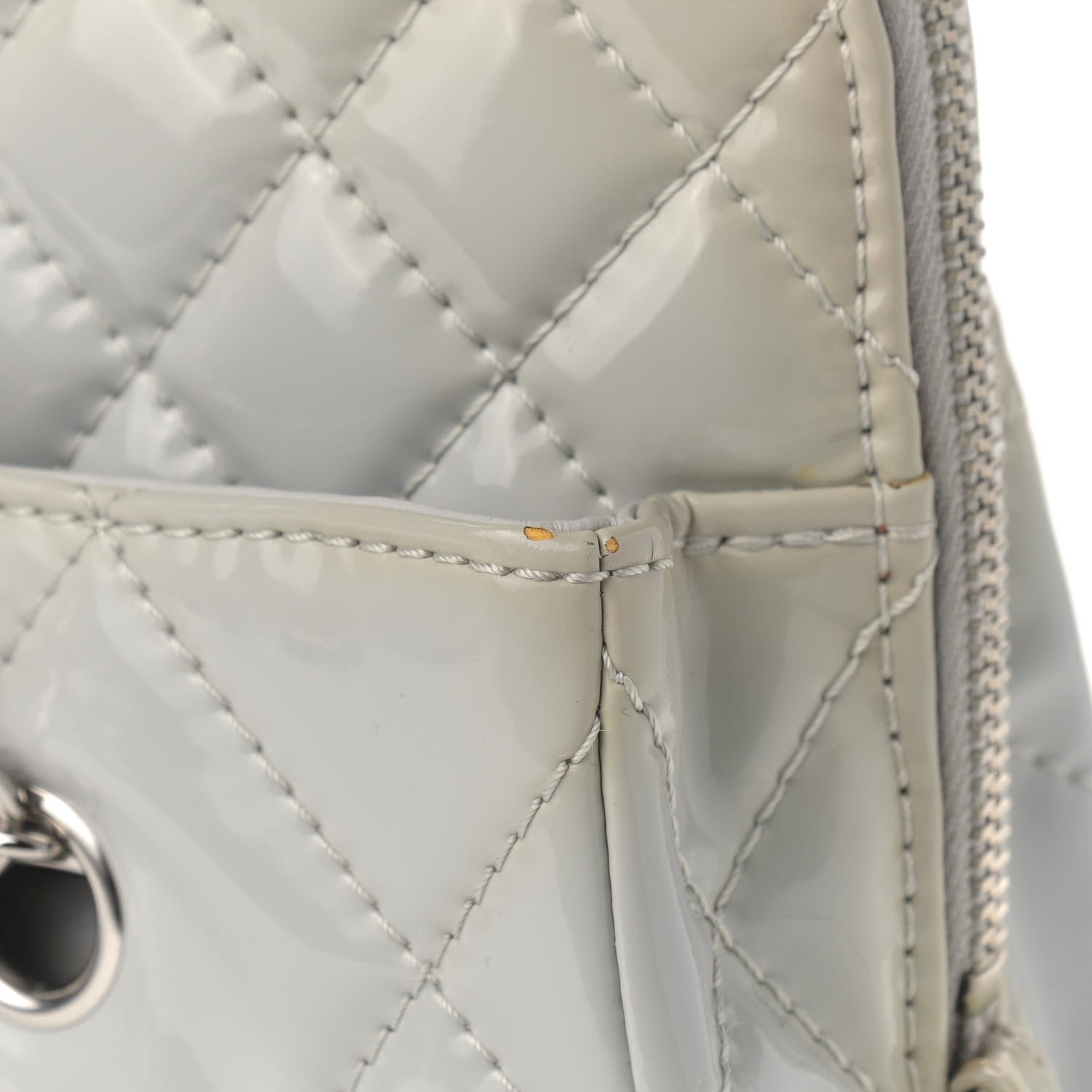 Chanel Vinyl Quilted In the Business Camera Case Light Grey 12 of 15