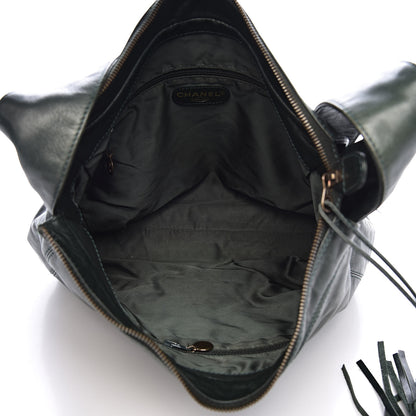 Chanel Lambskin CC Tassel Shoulder Bag Dark Green 5 of 12