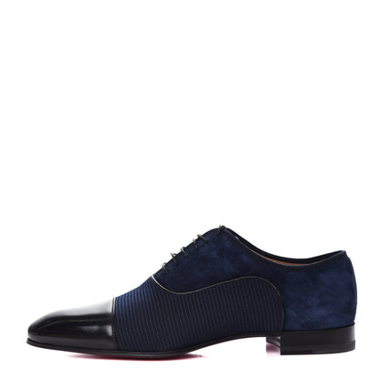 Christian Louboutin Calfskin Suede Tissu Mens Greggo Orlato Flat Oxfords 41 Version Multi 1 of 10