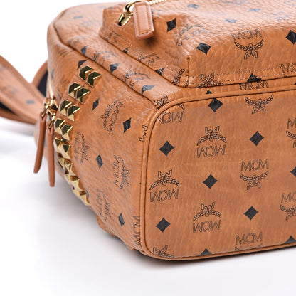 MCM Visetos Small Side Stud Stark Backpack Cognac 9 of 11