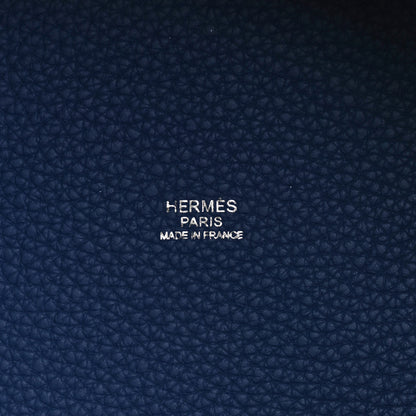 Hermes Taurillon Clemence Swift Eclat Picotin Lock 18 PM Bleu Brighton Capucine 6 of 9