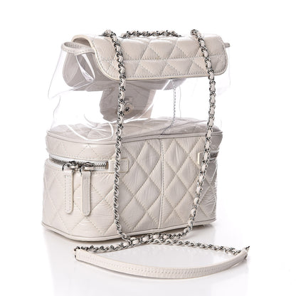 Chanel Crumpled Calfskin PVC Quilted Backpack White 3 of 11