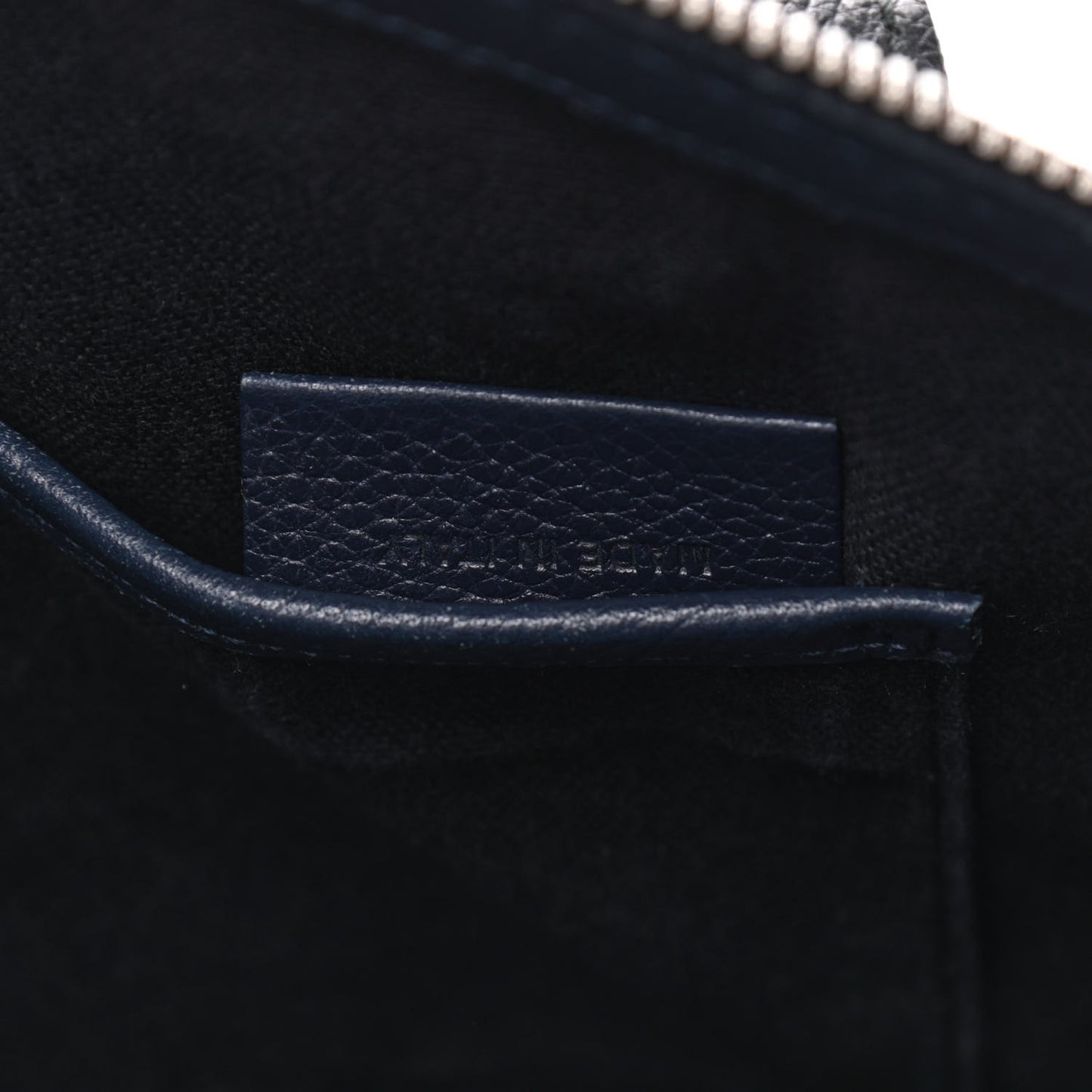 Grained Calfskin Small Bi-Color Legend Satchel Navy Black