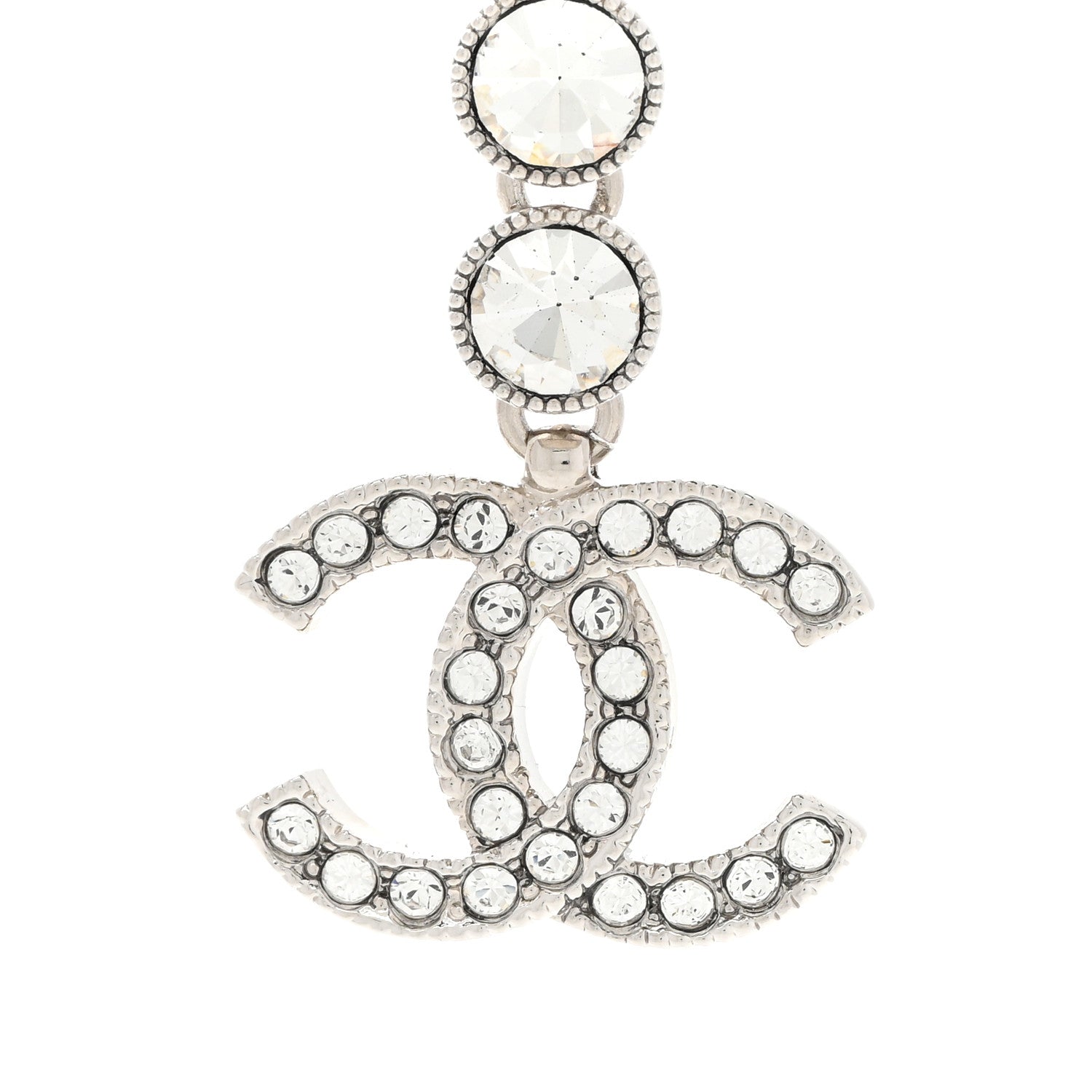 Chanel Crystal CC Heart Long Necklace Gold 4 of 7