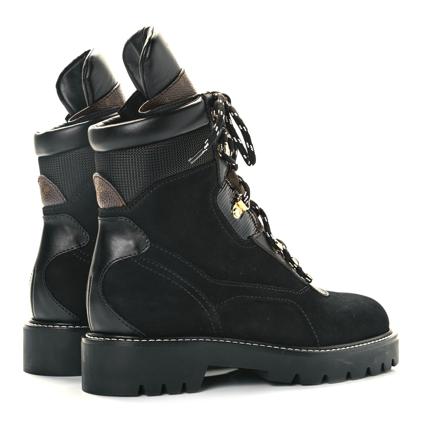 Nubuck Epi Monogram Territory Flat Ranger Boots 37.5 Black