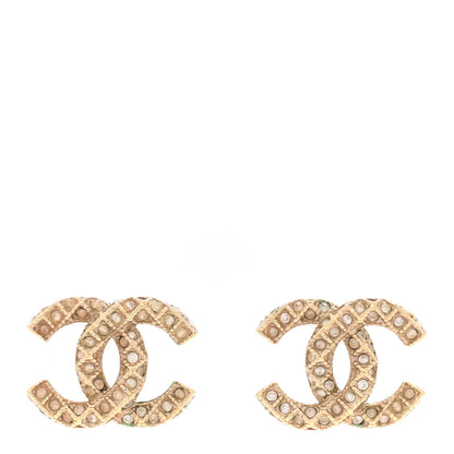 Chanel Crystal CC Earrings Gold 1 of 5