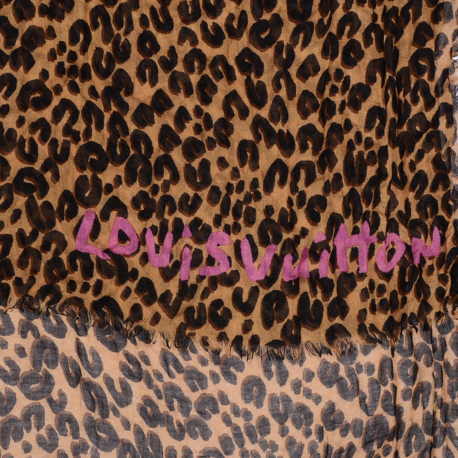 Louis Vuitton Cashmere Silk Leopard Etole Stole Marron 4 of 6