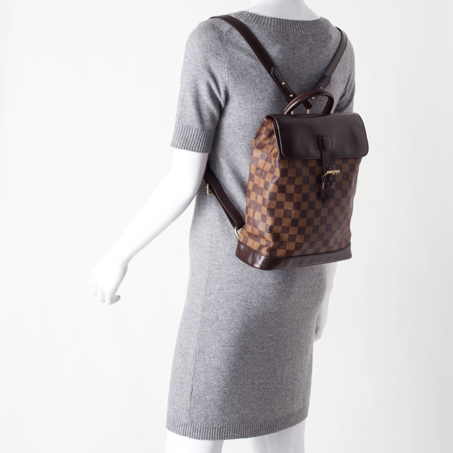 Louis Vuitton Damier Ebene Soho Backpack 2 of 9