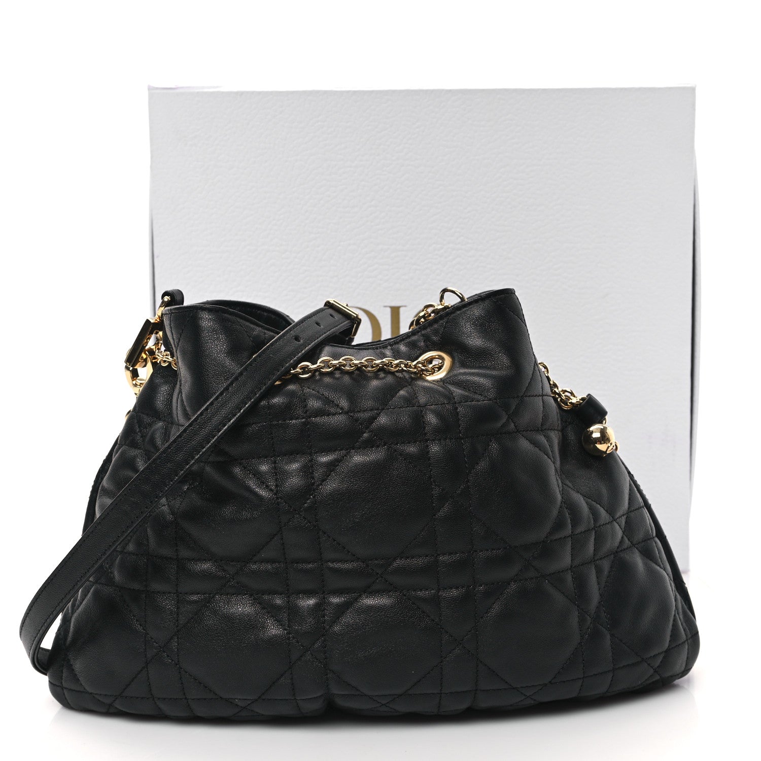 Christian Dior Lambskin Supple Macrocannage Medium Ammi Bag Black 13 of 13