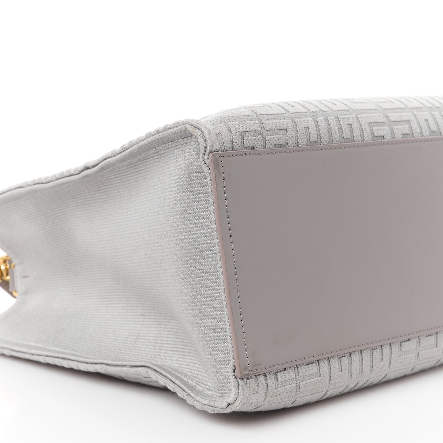 Canvas Jacquard 4G Medium Chain Tote Stone Grey