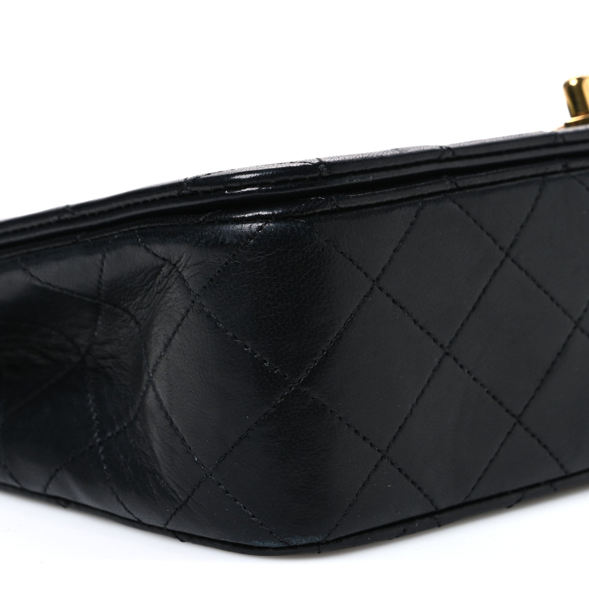 Lambskin Quilted Small Single Flap Bag Black