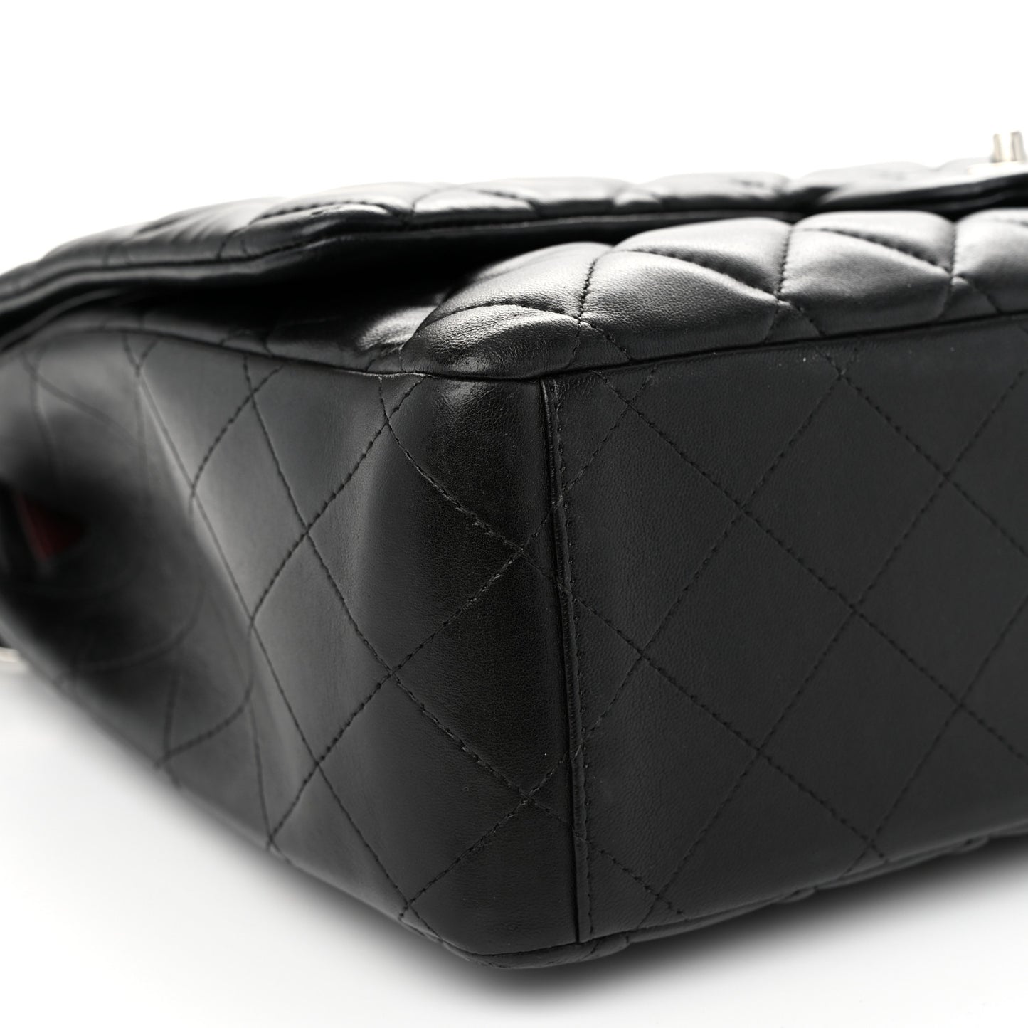 Lambskin Quilted Maxi Double Flap Black