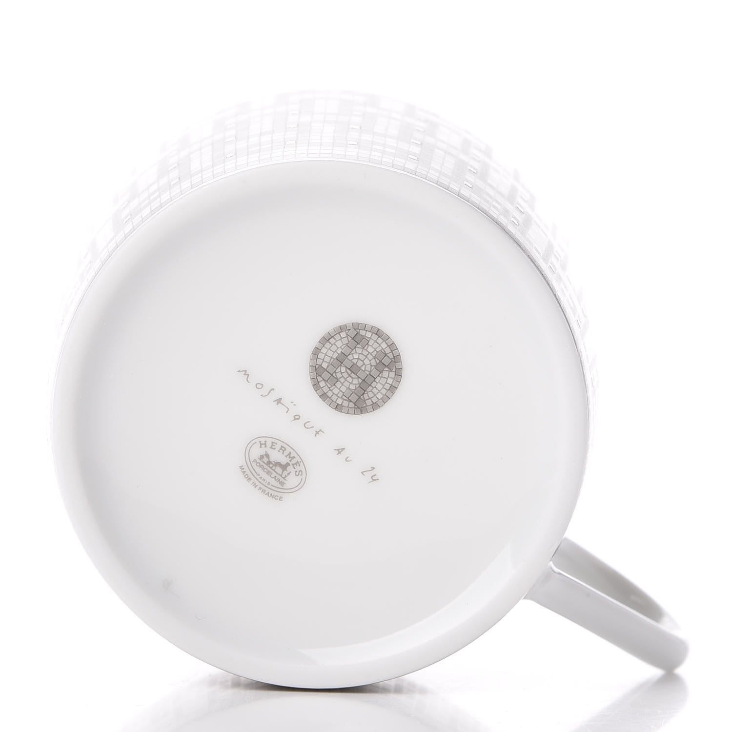 Hermes Porcelain Mosaique Au 24 Gold Platine Tea Cup and Saucer Set of 2 8 of 13