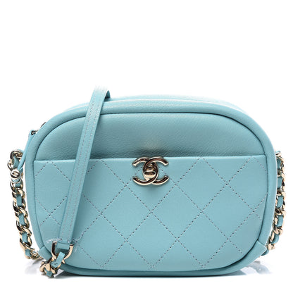Chanel Goatskin Quilted Small Casual Trip Camera Case Light Blue 1 of 11
