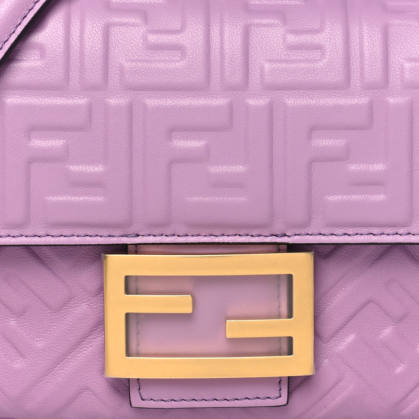 Nappa FF Embossed Small Midi Chain Baguette Violetta