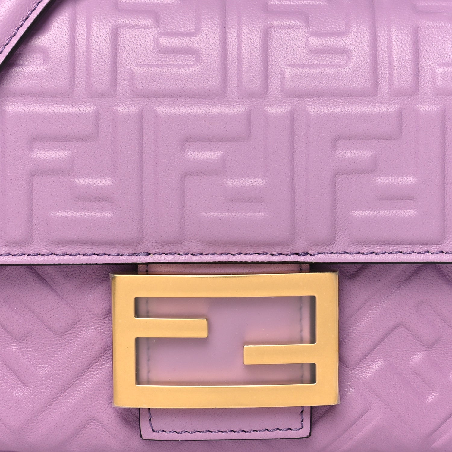 Fendi Nappa FF Embossed Small Midi Chain Baguette Violetta 8 of 10