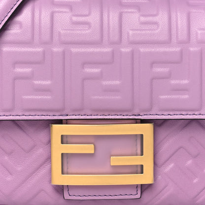 Fendi Nappa FF Embossed Small Midi Chain Baguette Violetta 8 of 10