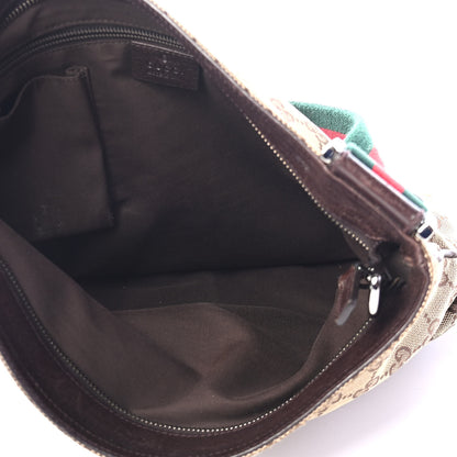 Gucci Monogram Web Medium Double Pocket Messenger Bag Dark Brown 5 of 10