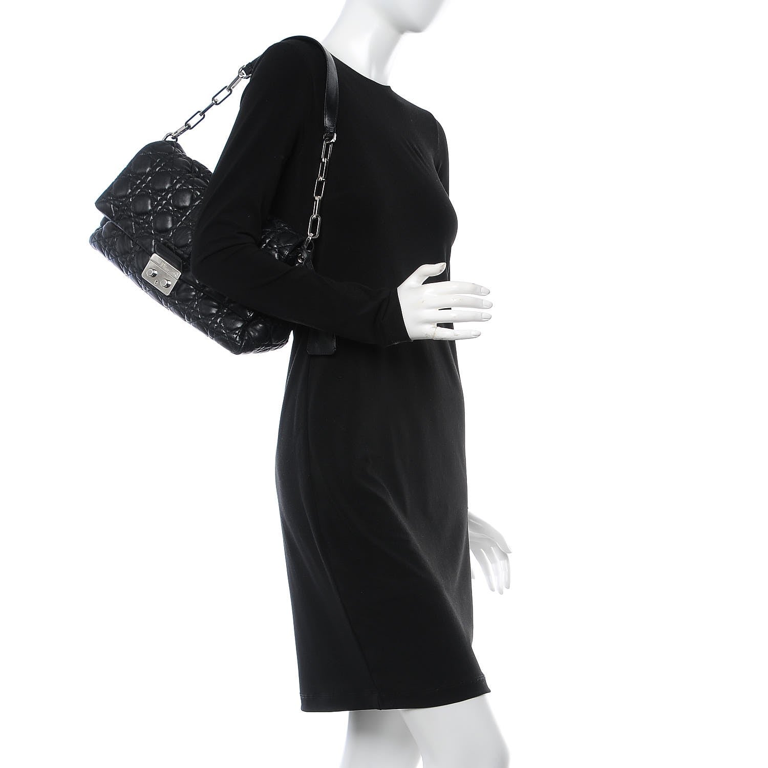 Christian Dior Lambskin Cannage New Lock Flap Black 2 of 6