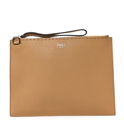 Fendi Cuoio Romano Selleria Large Flat Pouch Mou 1 of 6