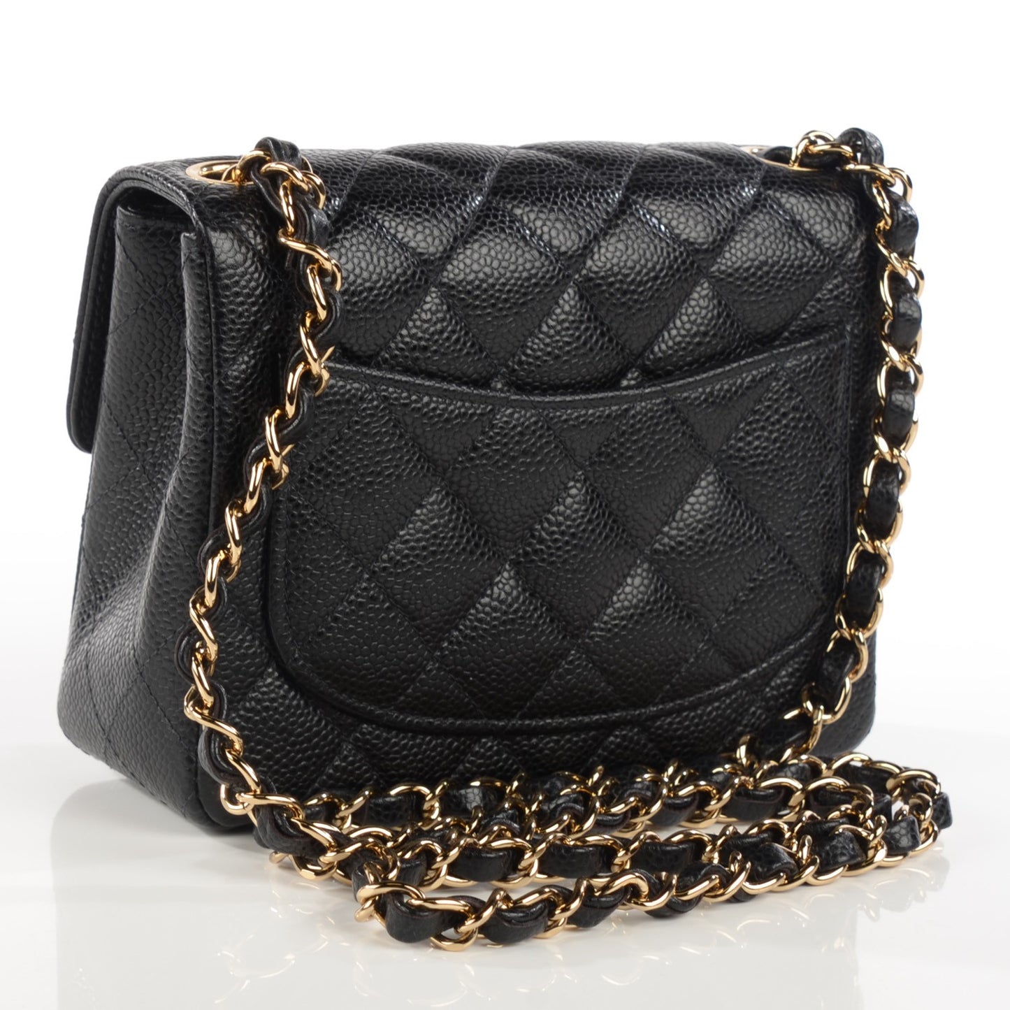 Caviar Quilted Mini Square Flap Black