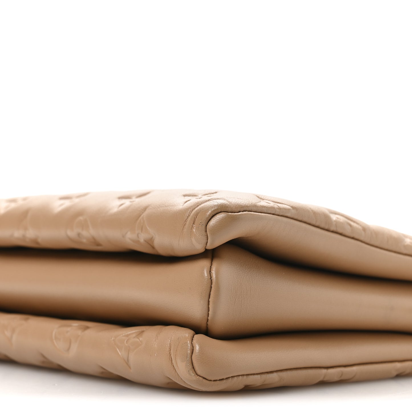 Lambskin Embossed Monogram Coussin PM Camel