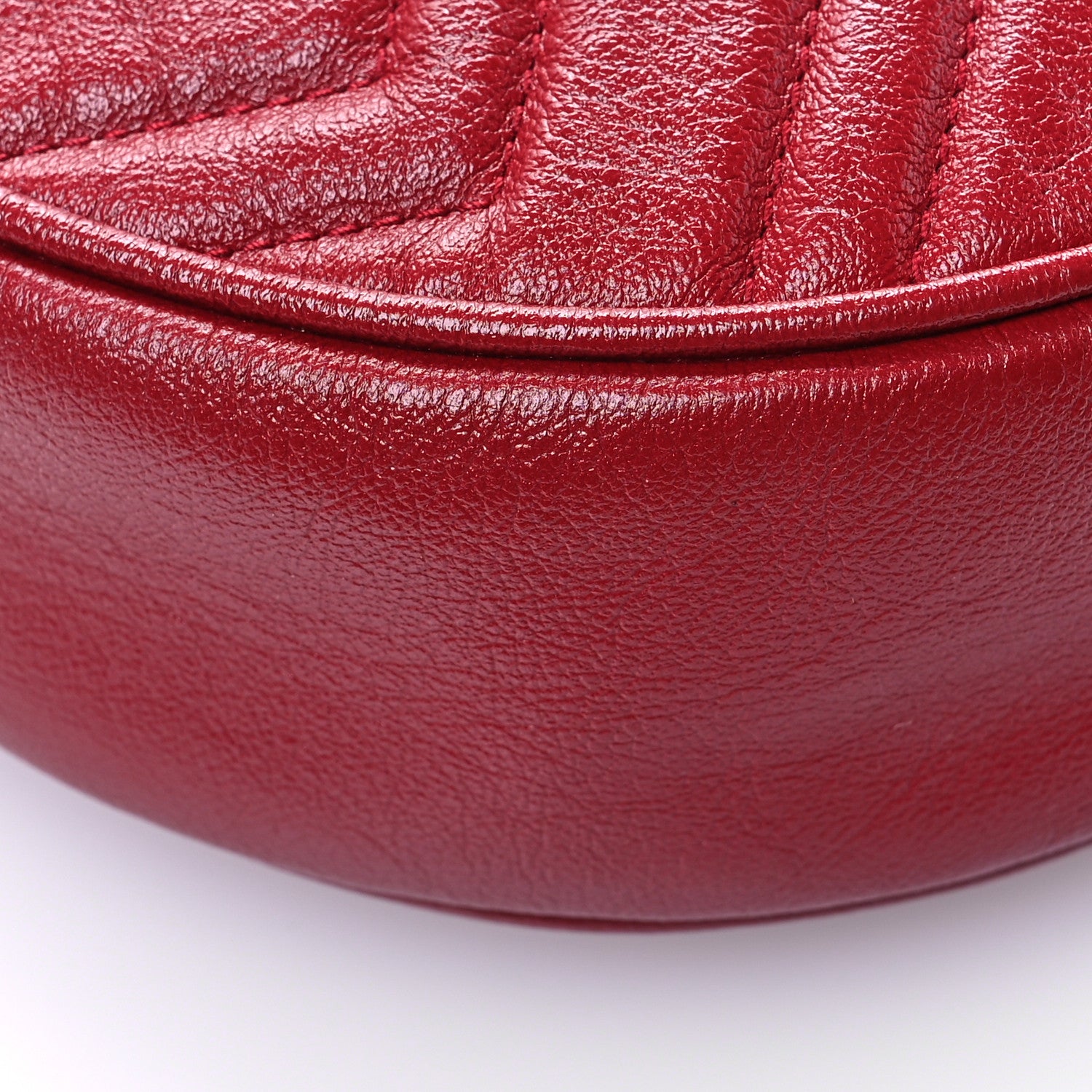 Gucci Glazed Calfskin Matelasse Heart Mini GG Marmont Round Shoulder Bag Romantic Cerise 11 of 12