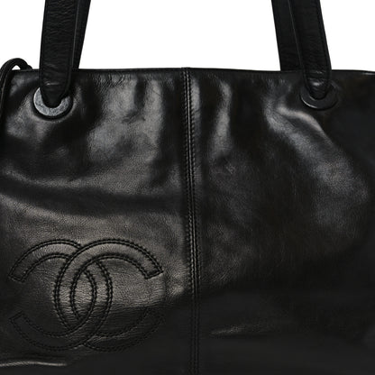 Chanel Lambskin CC Stitched Tote Black 8 of 10