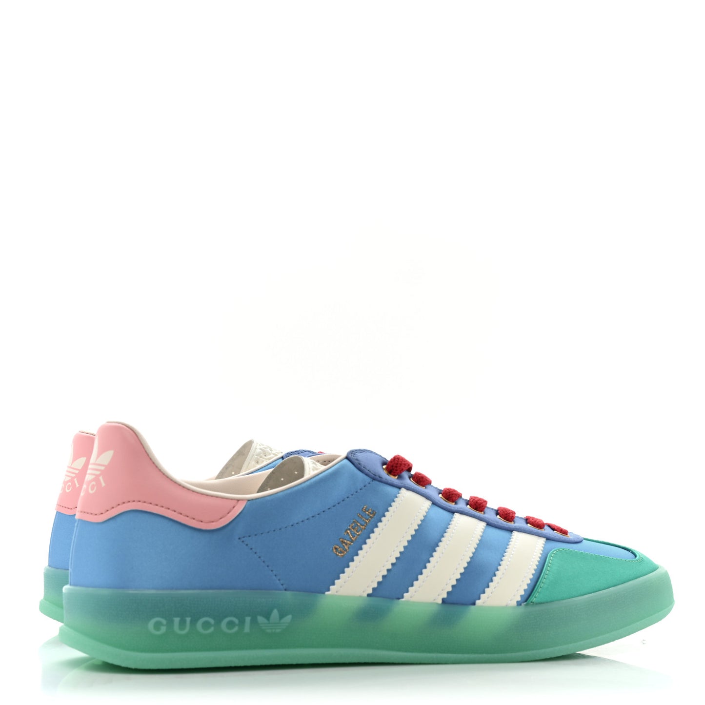 X ADIDAS Silk Duchesse Demetra Rubber Womens Gazelle Sneakers 7.5 Jade Capri Avio Off White