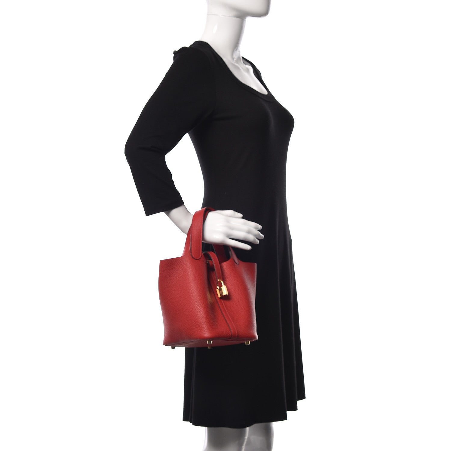 Hermes Taurillon Clemence Picotin Lock 18 PM Rouge Casaque 2 of 9
