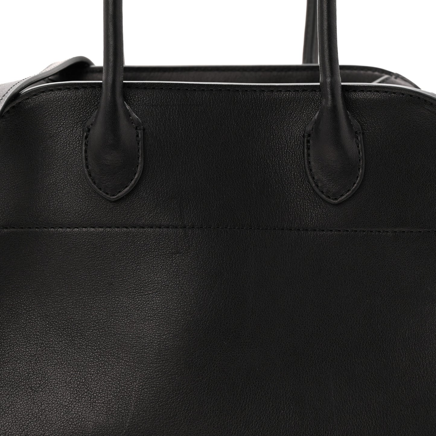 Polished Saddle Calfskin Soft Margaux 10 Bag Black