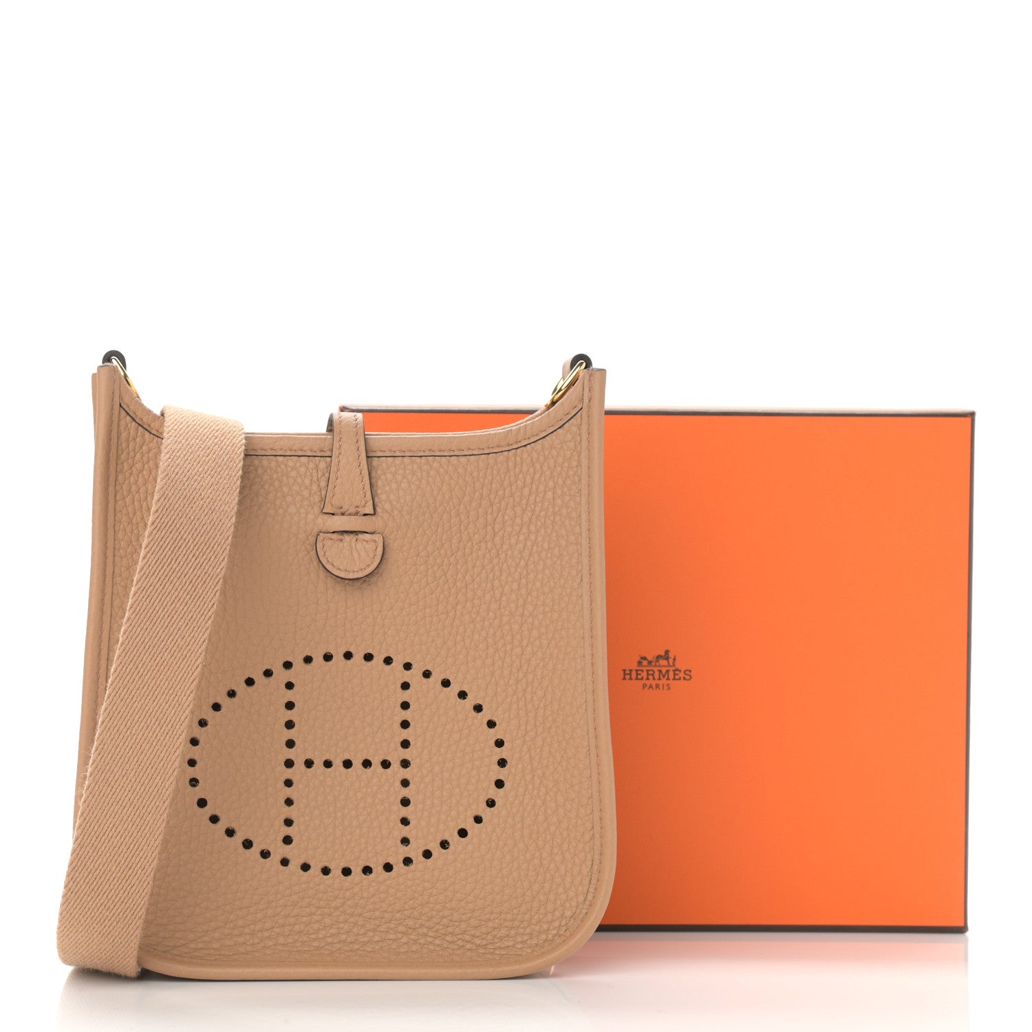 Hermes Taurillon Clemence Amazone Evelyne TPM Chai 1006395