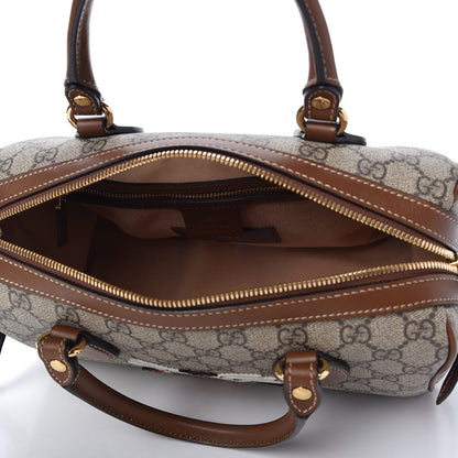 Gucci GG Supreme Monogram Embroidered Small Boston Brown 5 of 11