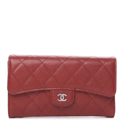 Chanel Caviar Quilted Long Flap Wallet Red 1 of 10