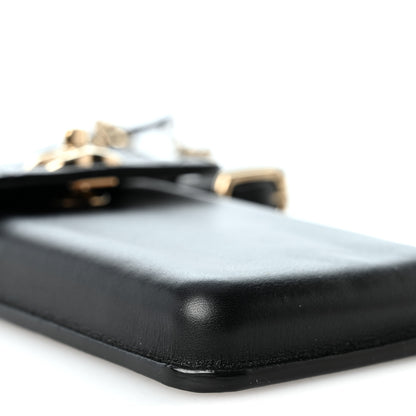 Chanel Lambskin Quilted Phone Holder Flap With Chain Black 10 of 11