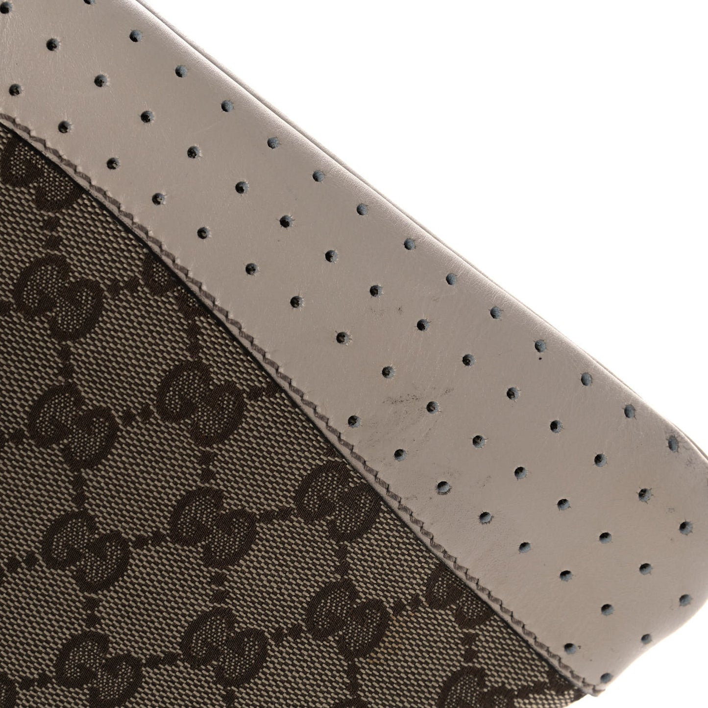 Monogram Calfskin Perforated Medium Flat Messenger Bag Off White