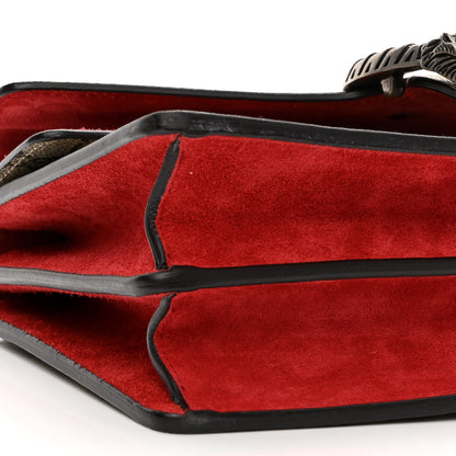 Gucci GG Supreme Monogram Suede Small Dionysus Shoulder Bag Beige Ebony Vulcanic Red 9 of 10
