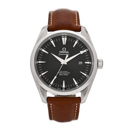 Omega Stainless Steel Alligator 42mm Aqua Terra Co-Axial Chronometer Automatic Watch Black 2802.50.37 1 of 6