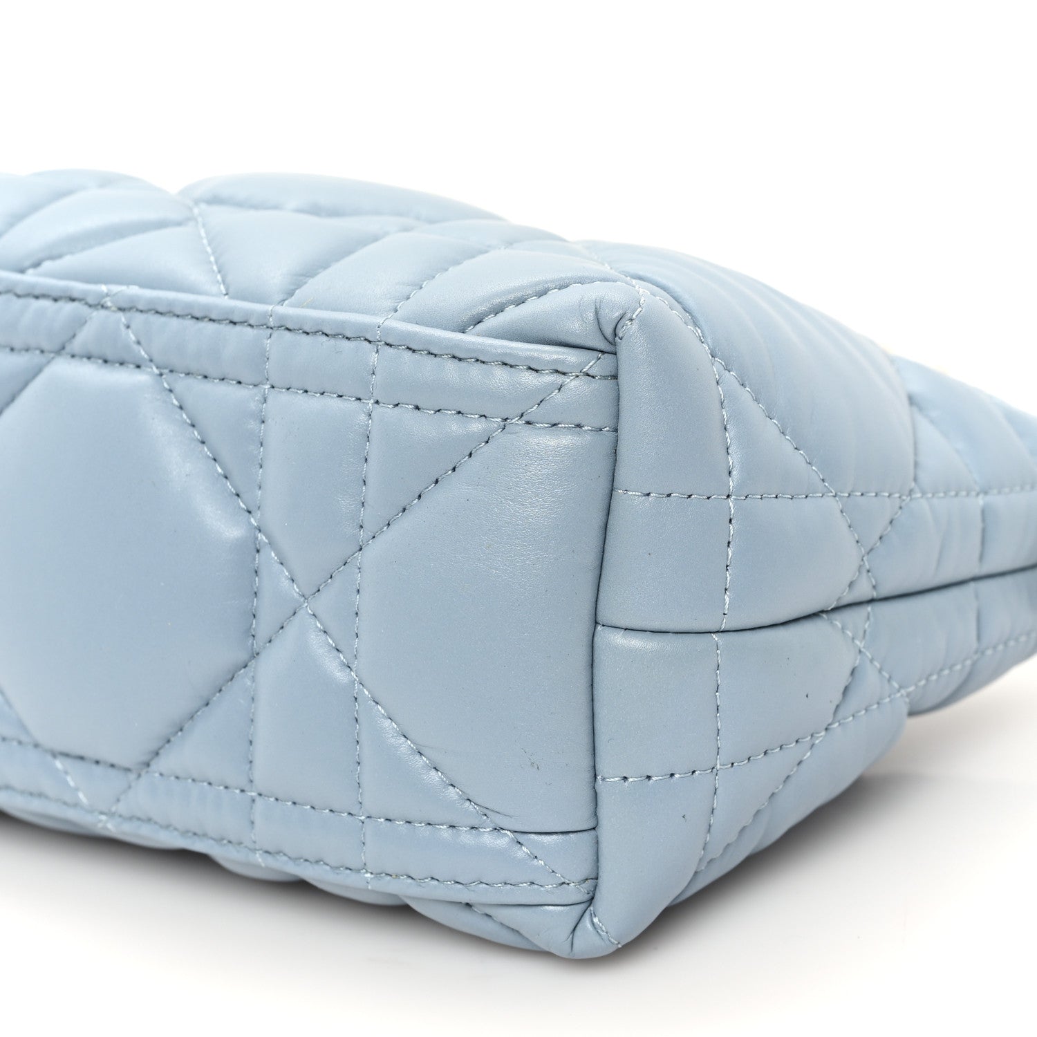 Christian Dior Calfskin Macrocannage Small Diortravel Nomad Pouch Bracing Blue 10 of 11