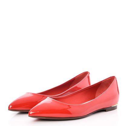 Louis Vuitton Patent Calfskin Eyeline Ballerina Flats 34 Rouge 3 of 8