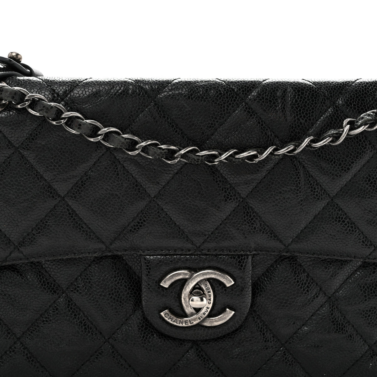 Chanel Crumpled Grained Calfskin Medium CC Crave Flap Black 8 of 15