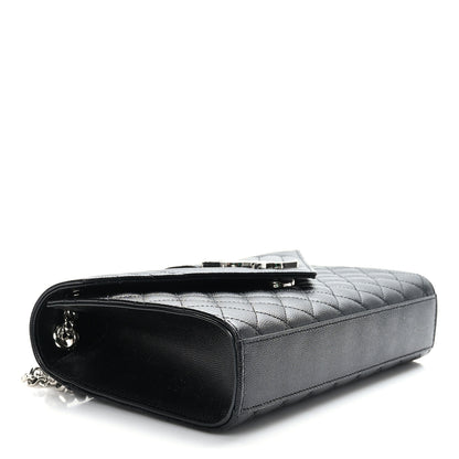 Saint Laurent Grain De Poudre Textured Mixed Matelasse Triquilt Medium Monogram Satchel Black 4 of 8