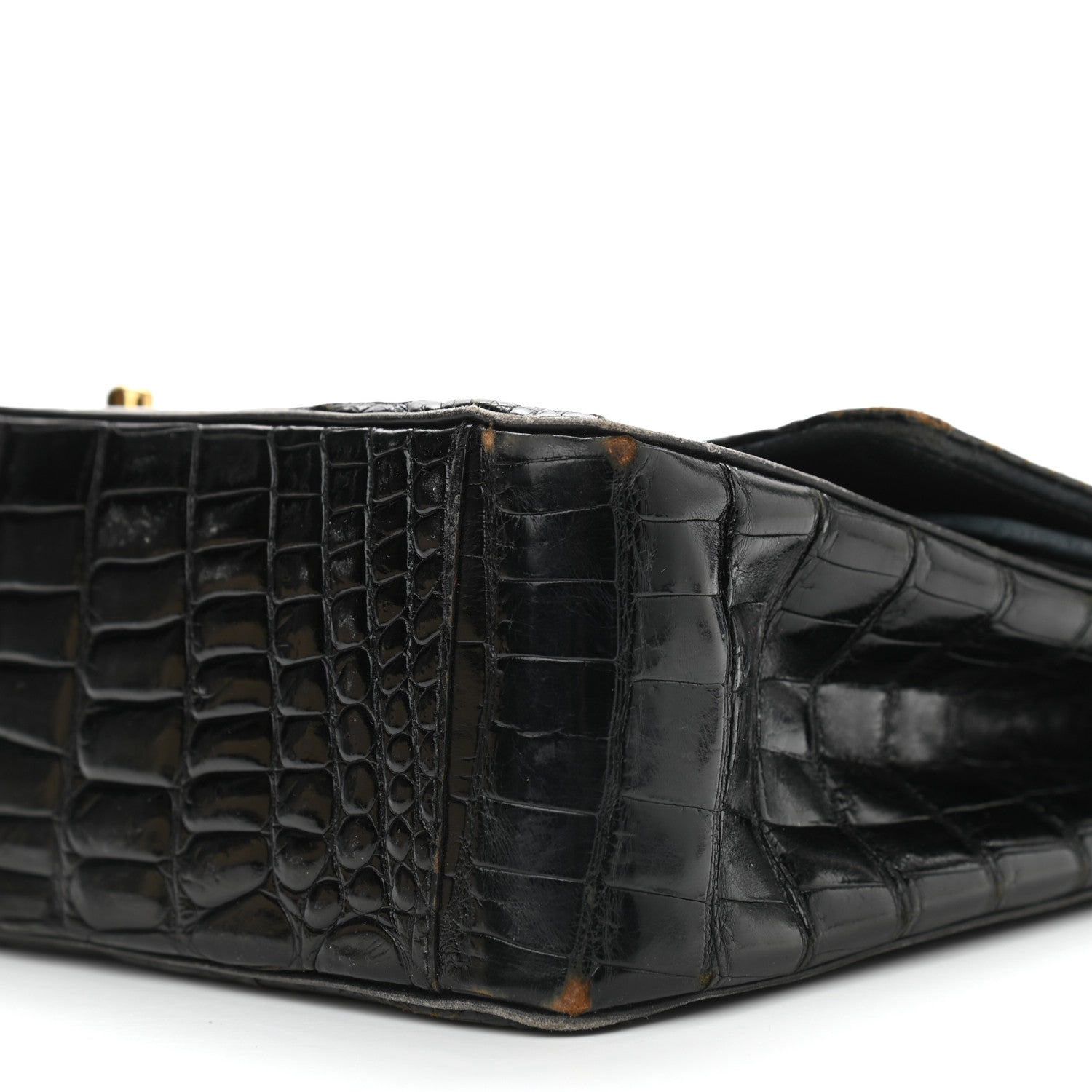 Chanel Shiny Crocodile Medium Double Flap Black 9 of 17